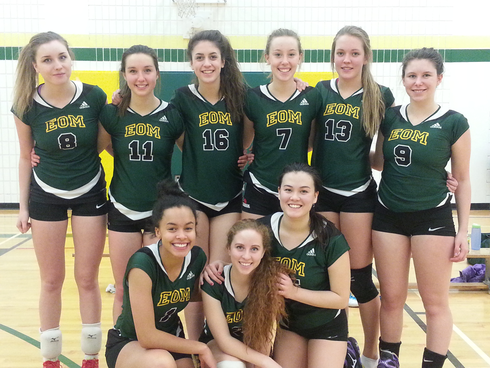 EOM Senior Girls Volleyball team defeated Nepean HS in a tough battle in the semi-finals and now move on to the City Finals on Tuesday Feb. 24th!